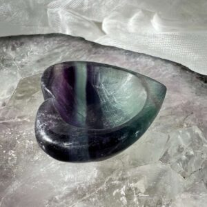 heart shaped fluorite dish