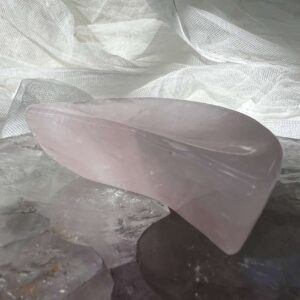 moon shaped rose quartz dish