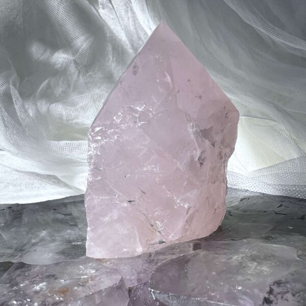 part polished rose quartz