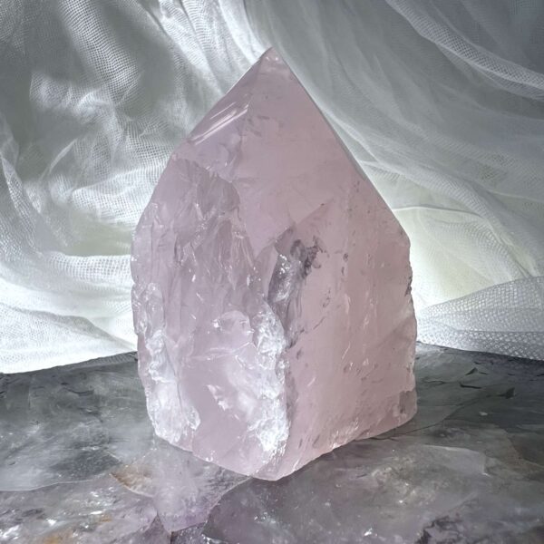 part polished rose quartz