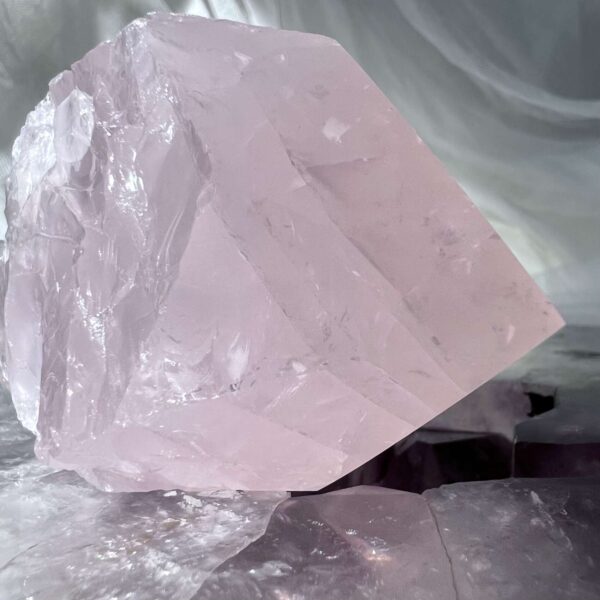 part polished rose quartz