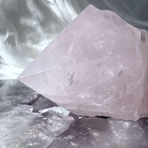 part polished rose quartz