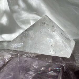 quartz pyramid clear crystal sacred geometry home decor altarpiece earth sculpture