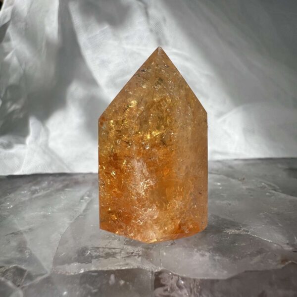 citrine tower six sided cut and polished crystal point home decor online crystal shop