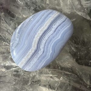 blue lace agate palmstone polished crystal carrying crystal natural agate