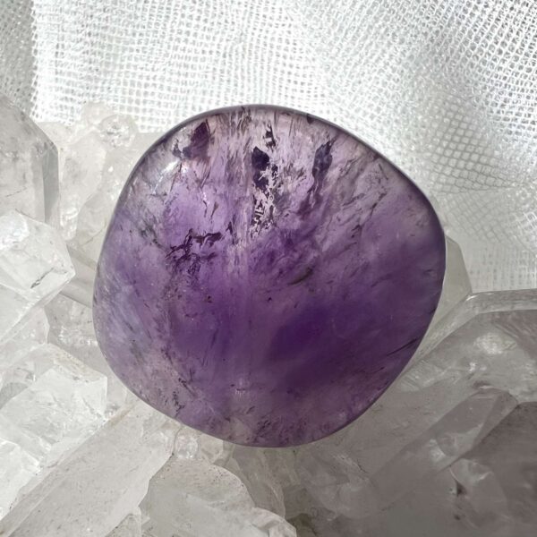 amethyst palmstone purple quartz emotional support mindfulness polished crystal SiO2