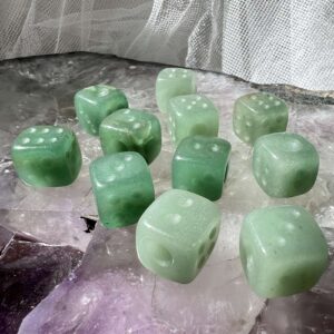 aventurine dice natural green quartz crystal games and toys online crystal shop