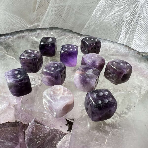 amethyst dice natural purple quartz crystal toys and games online crystal shop