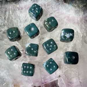 moss agate dice