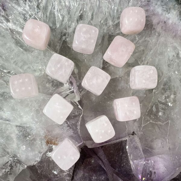 rose quartz dice