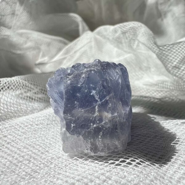 natural blue fluorite crystal