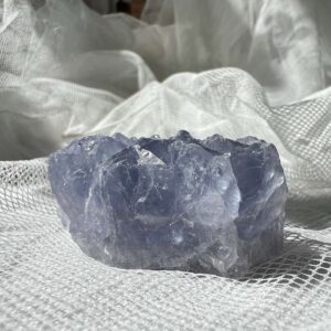 natural blue fluorite crystal