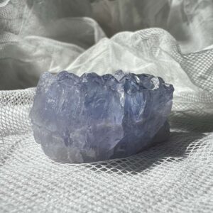 natural blue fluorite crystal