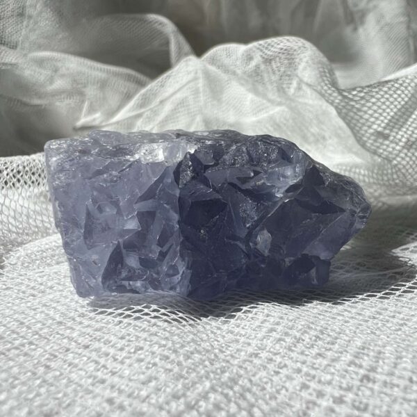 natural blue fluorite crystal