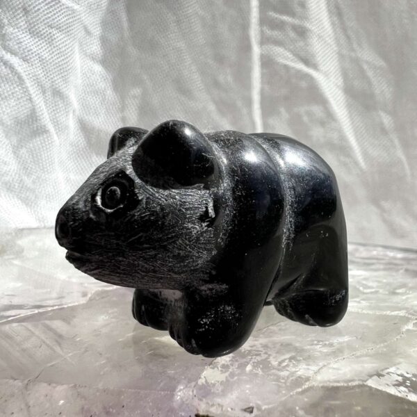 obsidian panda black volcanic glass hand carved animal crystal shop online