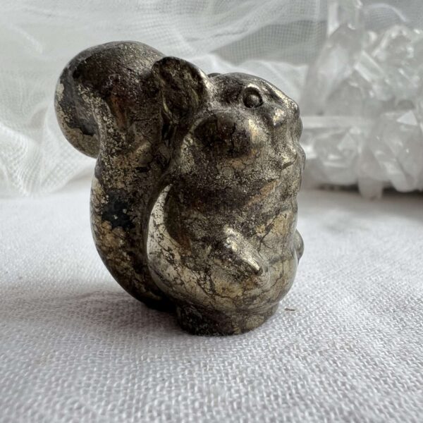 iron pyrite squirrel animal carving home decor crystals online shop NZ