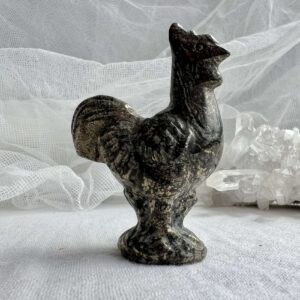 iron pyrite rooster crystal animal carving home decoration art work online crystal shop