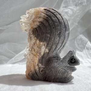 clear quartz cluster squirrel natural artwork sculpture home decor crystal shop online