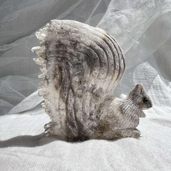 clear quartz cluster squirrel natural artwork sculpture home decor crystal shop online