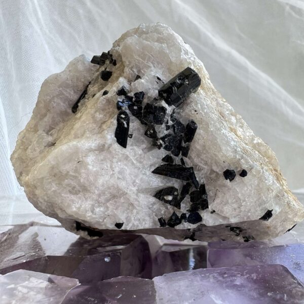 natural black tourmaline in quartz crystal shop online mineral specimen natural home decor