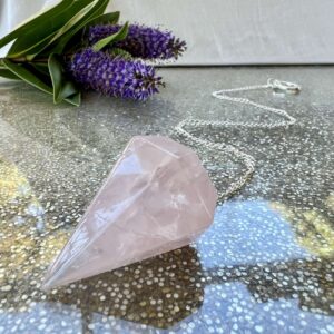 rose quartz pendulum pink crystal divination tool online crystal shop NZ