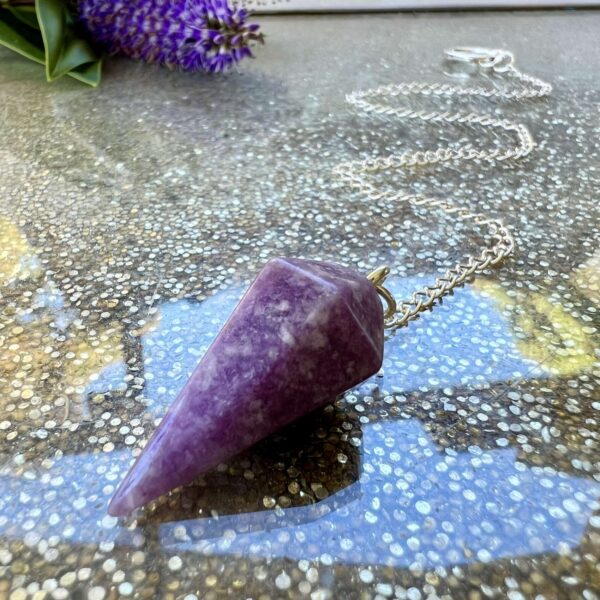 lepidolite pendulum purple crystal divination tool online crystal shop NZ