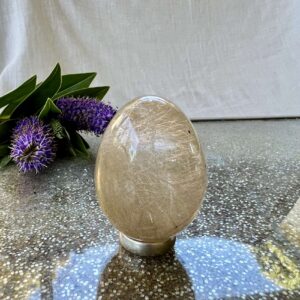 golden rutilated clear quartz egg natural crystal genuine online sales NZ