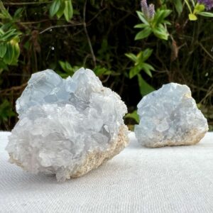 Celestine clusters natural blue crystal throat vishuddha chakra celestite simple home decoration online crystal shop Aotearoa