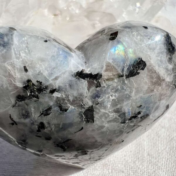 Rainbow moonstone heart - Image 2