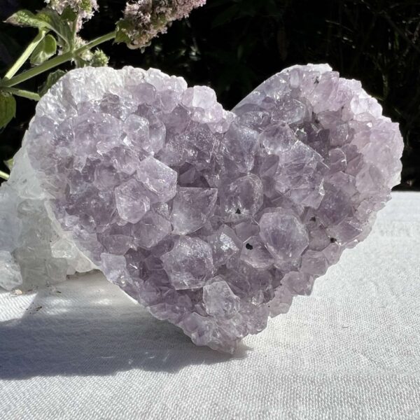 amethyst cluster heart shaped natural crystals healing crown chakra sahasrara crystal shop online Aotearoa New Zealand