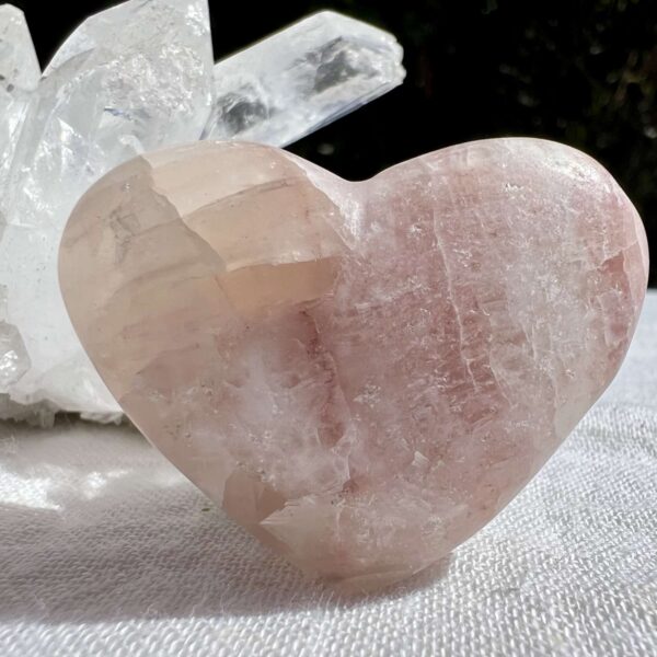 Rose calcite heart - Image 2