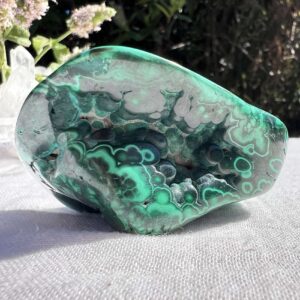 malachite polished freeform natural mineral copper carbonate hydroxide heart chakra crystal healing shop online Aotearoa NZ