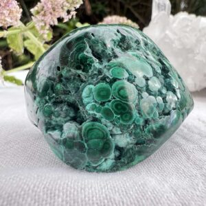 malachite polished freeform natural mineral copper carbonate hydroxide heart chakra crystal healing shop online Aotearoa NZ