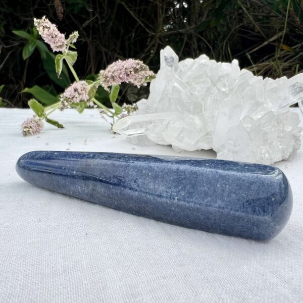 dumortierite in quartz blue quartz massage wand crystal shop online Aotearoa