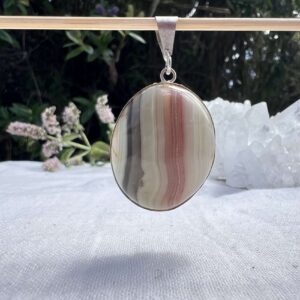 banded calcite pendant crystal necklace natural calcite Himalayan calcite online crystal shop Aotearoa