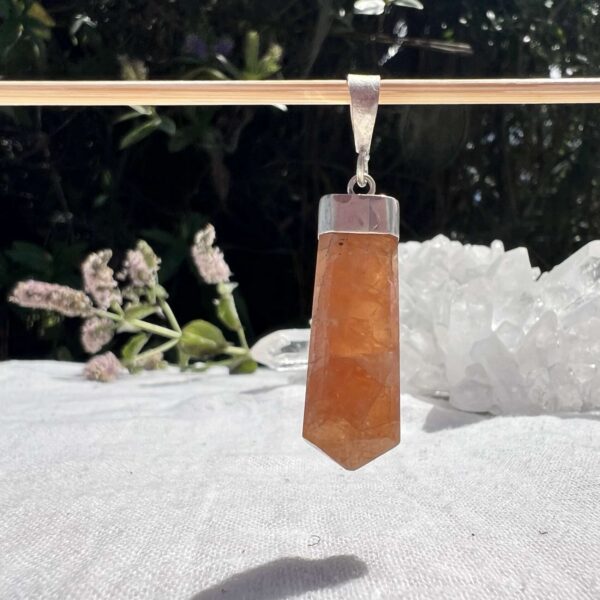 honey calcite pendant crystal necklace silver jewellery online crystal shop NZ