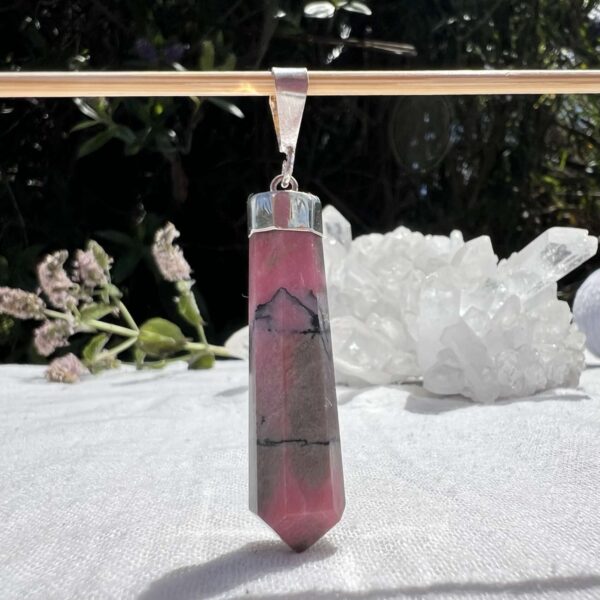 rhodonite pendant crystal jewellery natural mineral shop online NZ