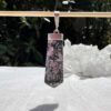 rhodonite pendant crystal necklace set in silver online crystal shop Aotearoa NZ