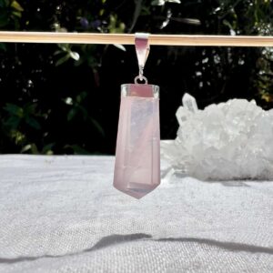 rose quartz pendant gem quality crystal necklace heart chakra anahata online crystal sales Aotearoa