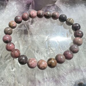 rhodonite bracelet natural polished mineral jewellery crystal shop online